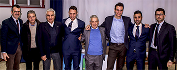 Da sn Toti Ernandez, Armando Salvaggio, Pippo Raciti, Roberto Abisso, Biagio Girlando, Riccardo Ros,  Francesco Saia e Michele Cavaretta